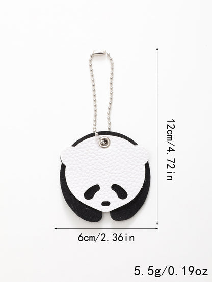 Ins Wind Cloud Lightning Summer Panda Giraffe Fruit Pu Printed Leather Pendant Keychain Bag Hanging