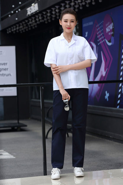 Work Clothes White Coat Doctor's Clothes Pharmacy Beauty Salon Food Factory Tooling Experimental Clothes Chef Long Sleeve White Coat