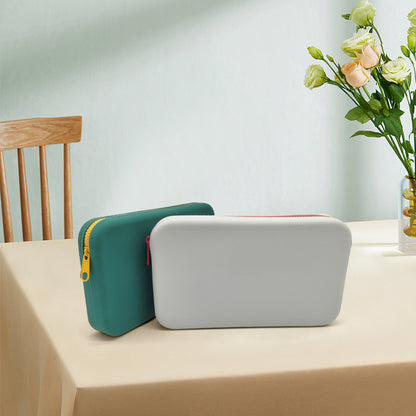 Large-Capacity Rectangular Silicone Cosmetic Bag, Storage Bag, Toiletry Storage Bag, Digital Bag, Travel Bag, Menstrual Bag