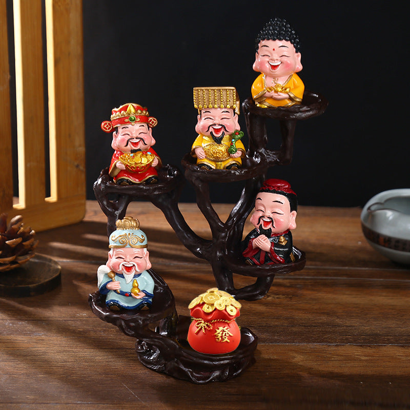 Fuxing Linmen God of Wealth Decoration Office Home Living Room Decorations Hallway Opening Housewarming Gift