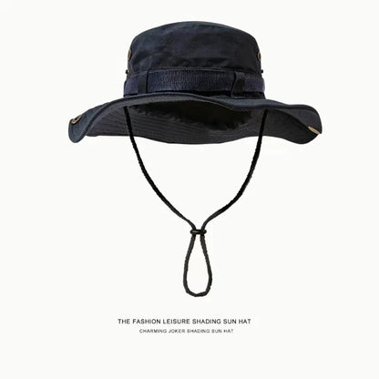 All-Match Western Denim Hat Men's and Women's Outdoor Mountaineering Summer Sun Hat Fishing Sunscreen Fisherman Hat Camping Breathable
