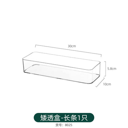 Desktop Storage Box Square Transparent Acrylic Flower Pot Sundries Cosmetics Stationery Notes Kitchen Workstation Height