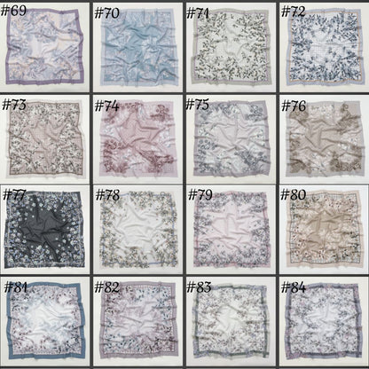 Cross-Border New Product Voile Print 110 Square Scarf Classic Lace Scarf Turban Malaysian Shawl