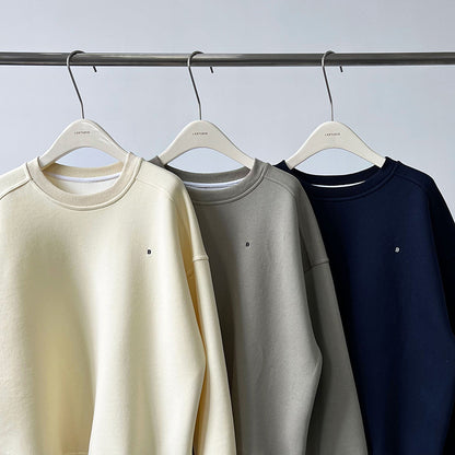 Luxi Simple Profile Loose BF Solid Color Lazy Pullover Sweatshirt Women's ins Letter Embroidered Long-sleeved Top 2267