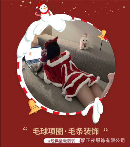 Don't miss the night New Year red Christmas sexy underwear pure desire wind clothes qqny cute cat uniform suit