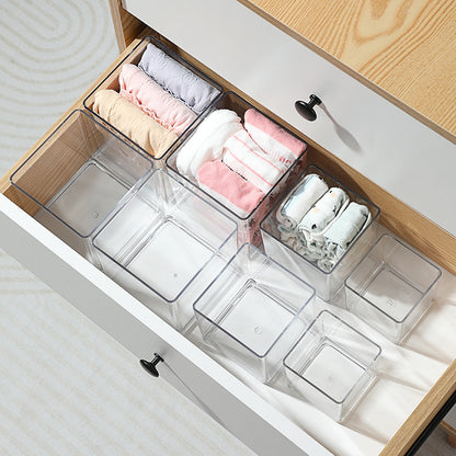 Desktop Storage Box Square Transparent Acrylic Flower Pot Sundries Cosmetics Stationery Notes Kitchen Workstation Height