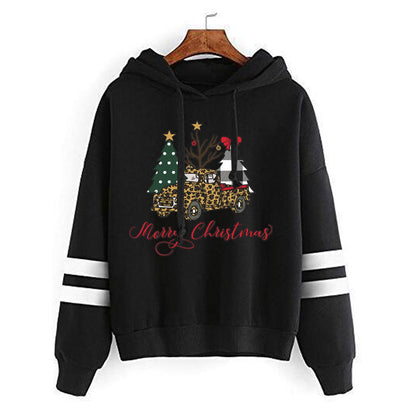 Amazon cross-border European and American Christmas tree merry Christmas printed parallel bars striped sweater for men and women in autumn and winter