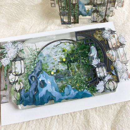 A Roll of Free Shipping Hand Ledger Tape Antique Decorative Background Courtyard Landscaping Mountain and National Style Japanese Paper Hand Ledger Pet Tape