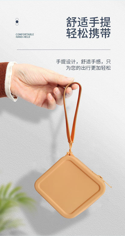 Portable Storage Silicone Cosmetic Bag Change Sanitary Napkin Storage Bag Coin Bag Large Key Case Headset Multi-purpose
