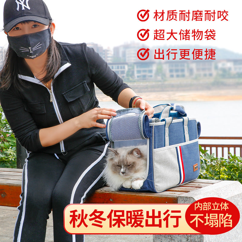 Cat Bag, Pet Bag, Large-Capacity Cat Bag, Dog Outing Shoulder Cross-Body Backpack, a Must-Have for Pet Travel