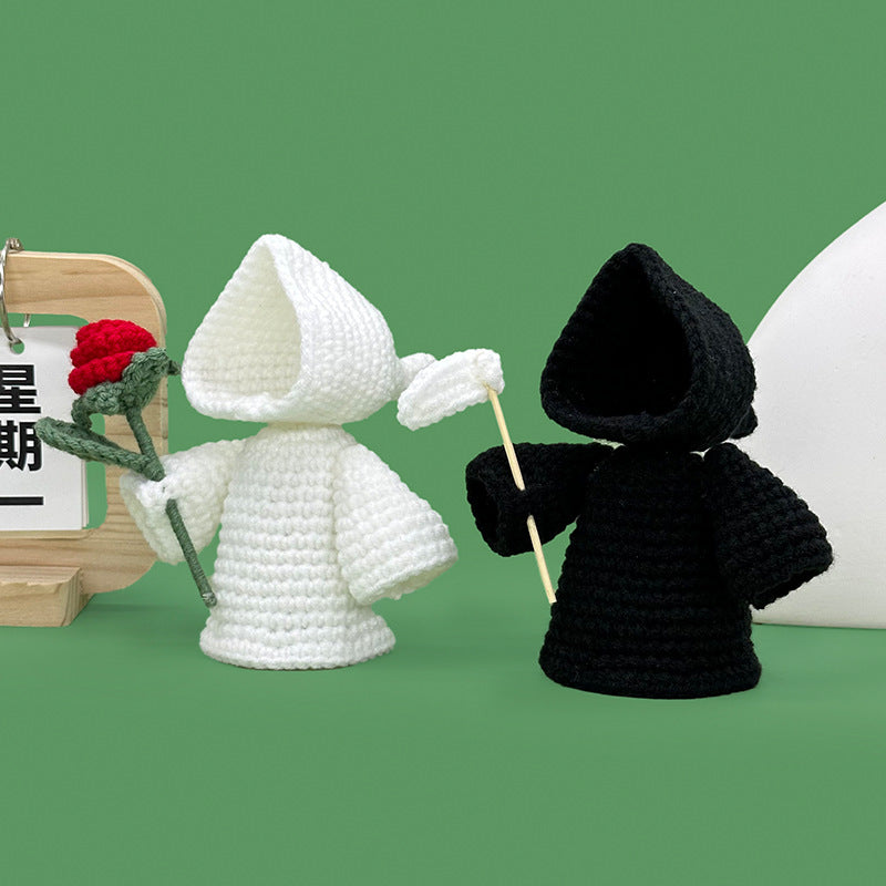 Cross-Border Amazon Handmade Knitted Doll Halloween Gift Ghost Little Devil Grim Reaper Emotional Plush Toy Wholesale