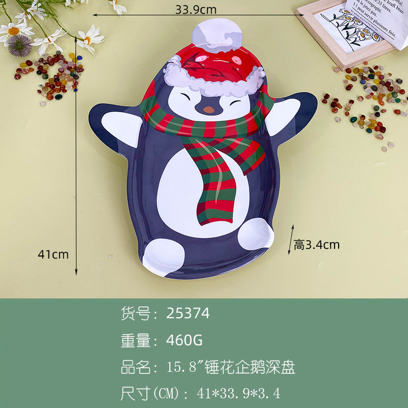 Wanshan melamine plate factory wholesale cross-border European and American dried fruit snack plate home creative pumpkin shape Christmas plate