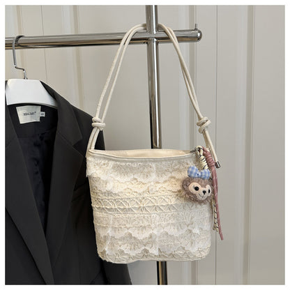 High-Looking and Large-Capacity Women's Small Square Bag 2025 Summer New Fashion Cute Lace Armpit Bag Commuter Shoulder Bag
