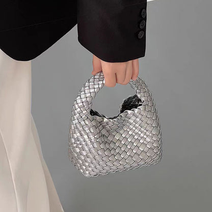 PU handmade woven bag summer high-end niche design women's bag handbag shoulder bag vegetable basket Ins bag