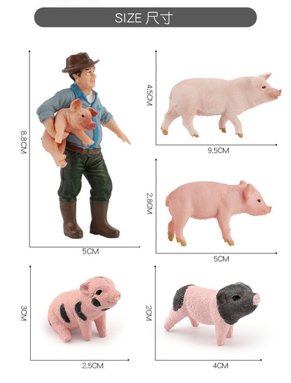 Children's Artificial Farm Poultry Ornaments Plus Pig Model Male and Female Pig Hugging Pig Worker Creative Pig Raising Hand Toy