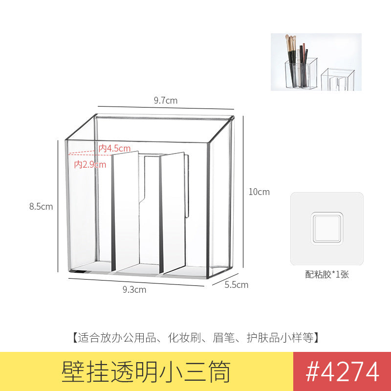 Transparent Storage Box Cosmetics Organizer Desktop Lipstick Makeup Brush Skin Care Product Pen Holder Makeup Box Storage Shelf