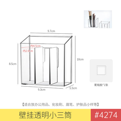 Transparent Storage Box Cosmetics Organizer Desktop Lipstick Makeup Brush Skin Care Product Pen Holder Makeup Box Storage Shelf
