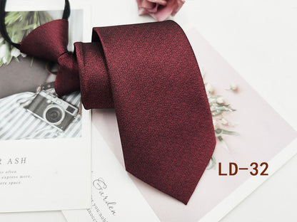 Factory In-Stock Zipper Tie Men's Formal Business 8cm Lazy Tie Red Black Striped Workplace Striped Tie