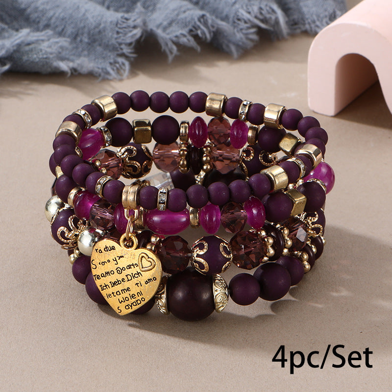 European and American Cross-Border Hot-Selling New Bohemian Bracelets Creative Tassel Multi-Layer Beaded Bracelets Fashion Jewelry