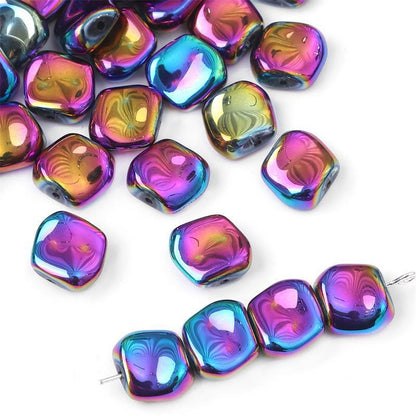 Glass color-plated oblique crystal beads antique diy handmade hairpin necklace material accessories cross-border a generation of hair