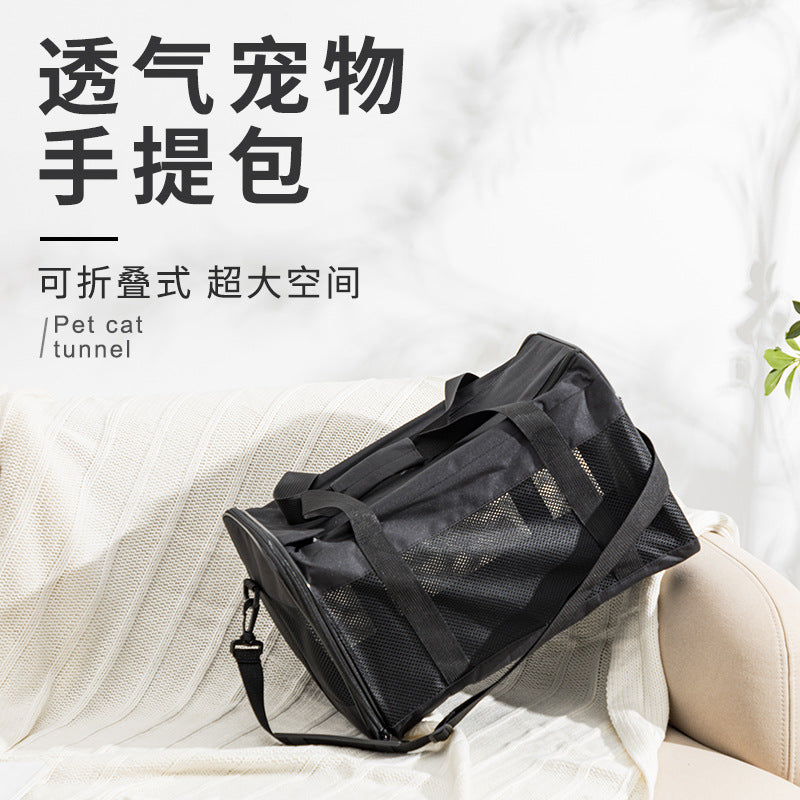 Cross-Border Pet Carrier Bag, Portable Small Dog Carrier, Pet Tote Bag, Mesh Breathable Large Capacity Cross-Body Cat Bag