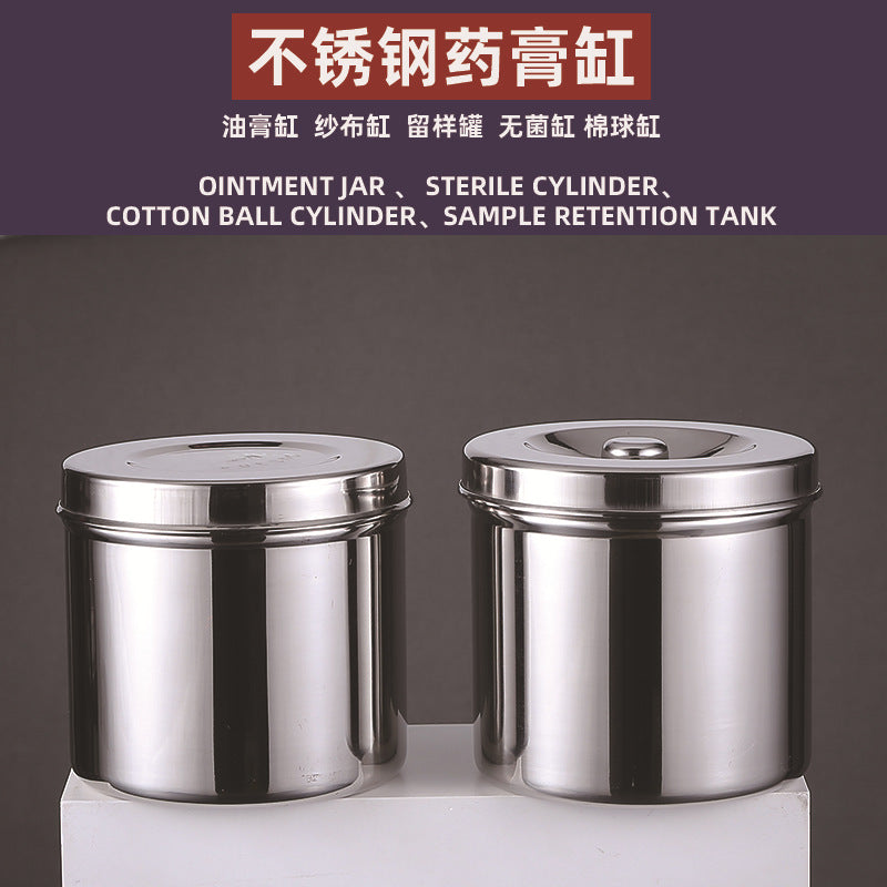 Processing and Customization 304 Stainless Steel Ointment Tank, Anti-Iodine Ointment Tank, Pattern Embroidered Cotton Ball Tank, Dressing Gauze Tank
