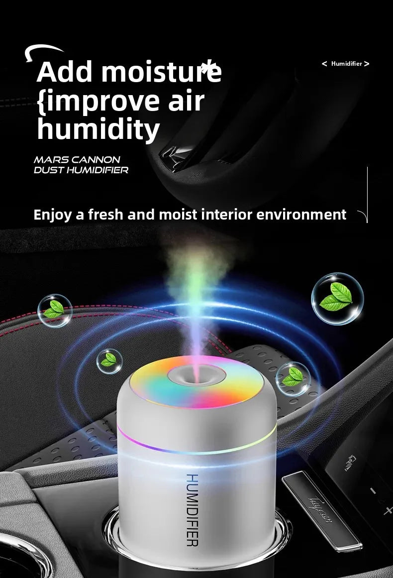 Mars Cannon Ash Humidifier USB Mini Car Small Silent Heavy Fog Colorful Atmosphere Light Home Air-Conditioned Room