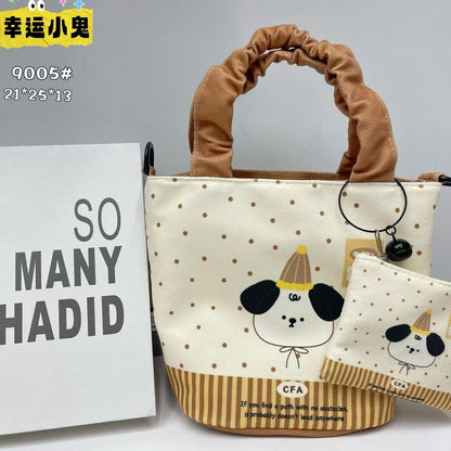 New Girls Handbag Storage Bag Cute Lunch Box Bag Handbag Mother Bag Korean Cartoon Bag Hand Bag