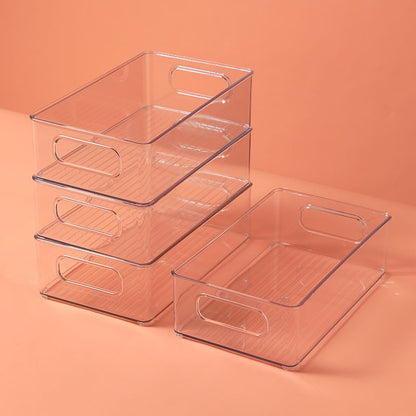 Desktop Storage Box Small Miscellaneous Stationery Sticky Notes Handbook Pencil Transparent Narrow Long Storage Storage Box