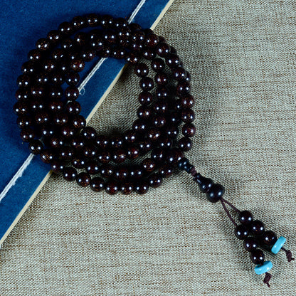 Zambian Blood Sandalwood Buddhist Bead Bracelet, Old Material, Small-Leaf Rosewood, High-Density Golden Star, Wholesale Prayer Bead Wooden Bracelet, Cultural and Artistic Crafts Manufacturer