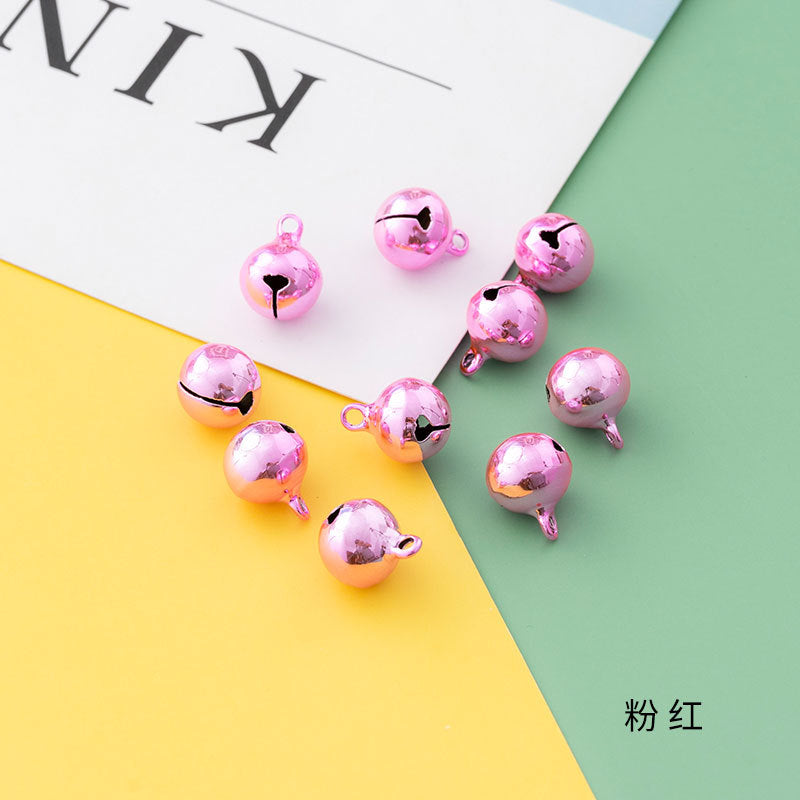 12mm Eco-Friendly Colorful Flat Metal Copper Bells, Color-Preserving, Christmas Holiday Pet Gift DIY Keychain Accessories
