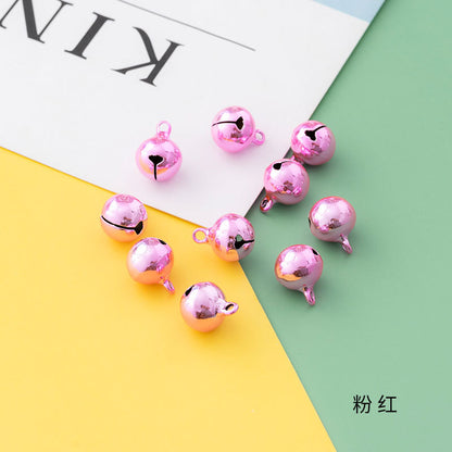 12mm Eco-Friendly Colorful Flat Metal Copper Bells, Color-Preserving, Christmas Holiday Pet Gift DIY Keychain Accessories