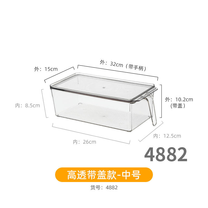 Desktop Storage Box with Lid Flip-Top Rectangular Transparent Acrylic Storage Box Kitchen Cosmetics Sundry Work Station