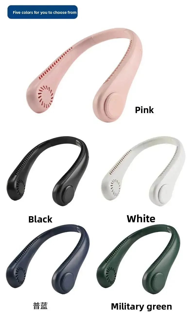new style cooling usb charging fan portable outdoor small fan hanging neck mini bladeless fan hanging neck