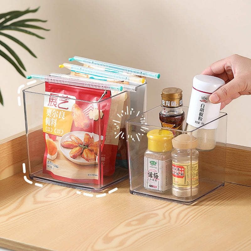 Desktop Storage Box Square Transparent Acrylic Flower Pot Sundries Cosmetics Stationery Notes Kitchen Workstation Height