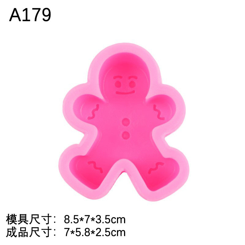 Christmas series 3D 3D gingerbread man Christmas tree silicone mold fondant cake decoration chocolate mold