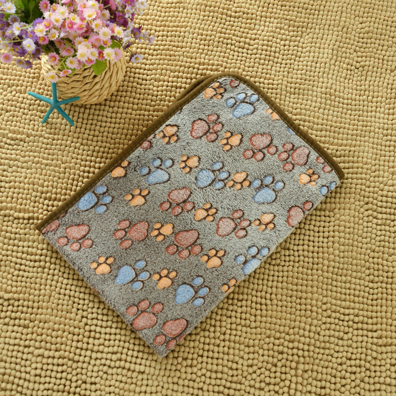 Cross-border pet blanket mat cat and dog flannel blanket autumn and winter warm blanket pet sleeping mat wholesale