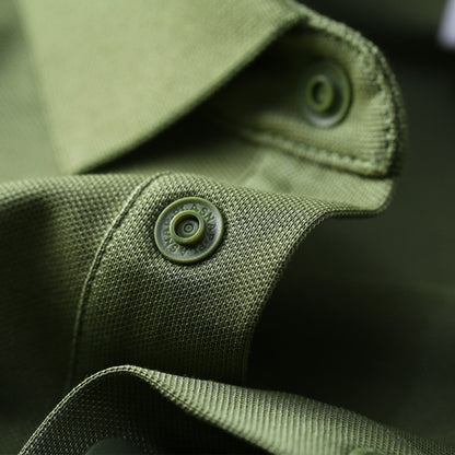 Cross-border Foreign Trade Copper Ammonia Silk T-shirt Men's Business Casual Short-sleeved Summer Gastrodia elata Mulberry Silk Lapel Men's Polo Shirt