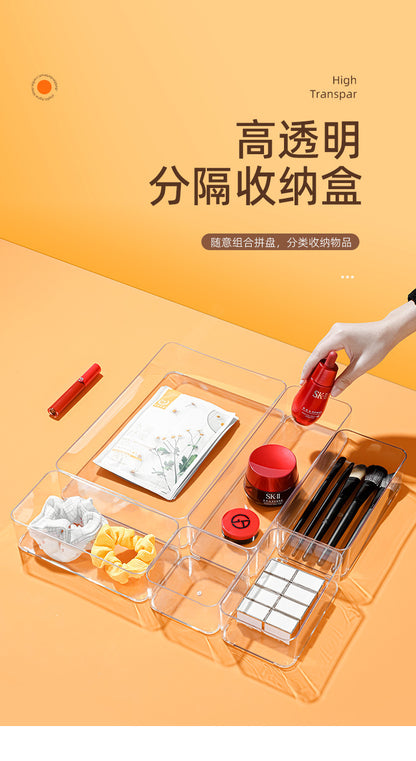 Desktop Storage Box Square Transparent Acrylic Flower Pot Sundries Cosmetics Stationery Notes Kitchen Workstation Height
