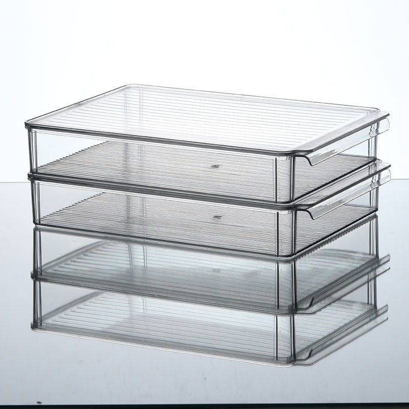 Storage Box PET Transparent Acrylic Rectangular Cosmetic Station Snack Kitchen Sundries Storage Box with Lid