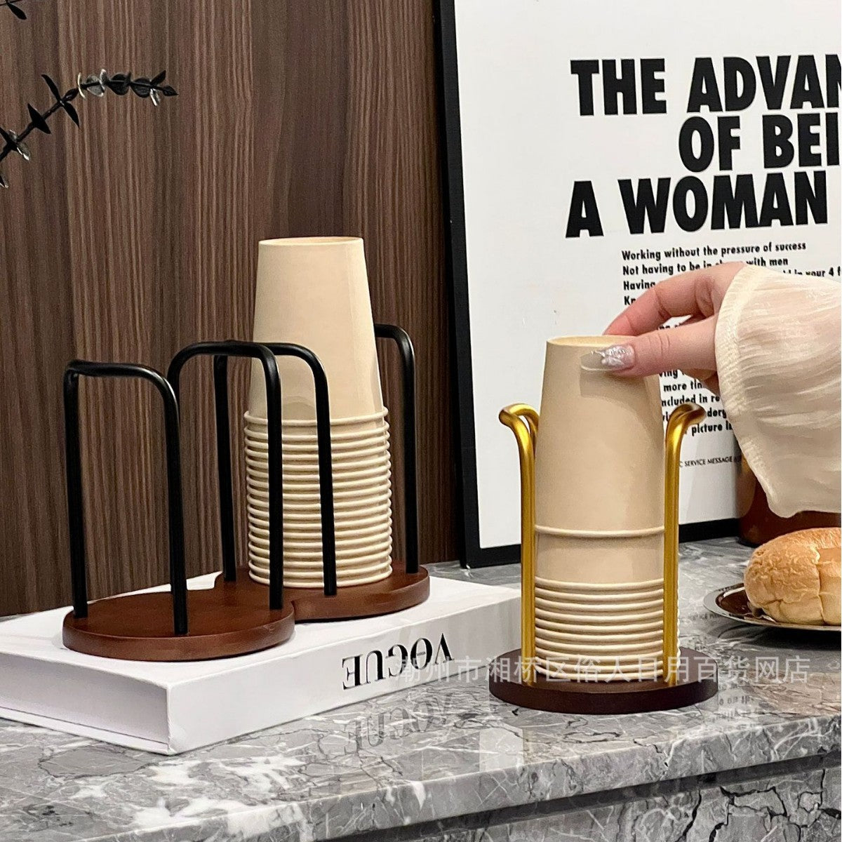 High-value Paper Cup Holder Disposable Cup Taker Desktop Coffee Table Storage Rack Tea Cup Coffee Cup Cup Holder