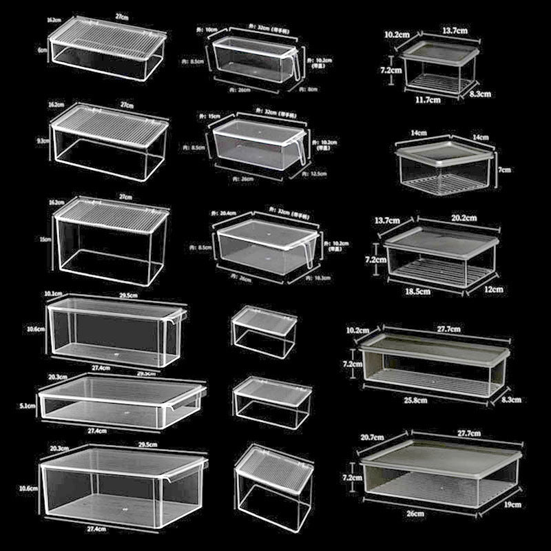Desktop Storage Box with Lid Flip-Top Rectangular Transparent Acrylic Storage Box Kitchen Cosmetics Sundry Work Station