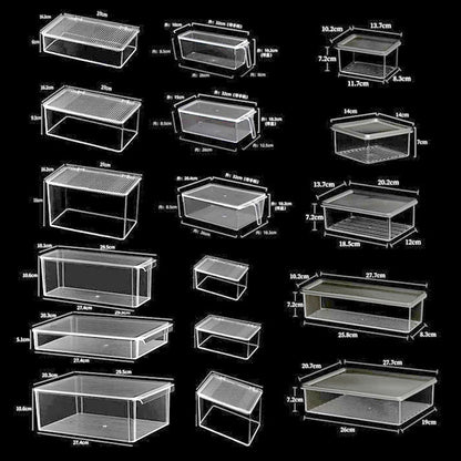 Desktop Storage Box with Lid Flip-Top Rectangular Transparent Acrylic Storage Box Kitchen Cosmetics Sundry Work Station