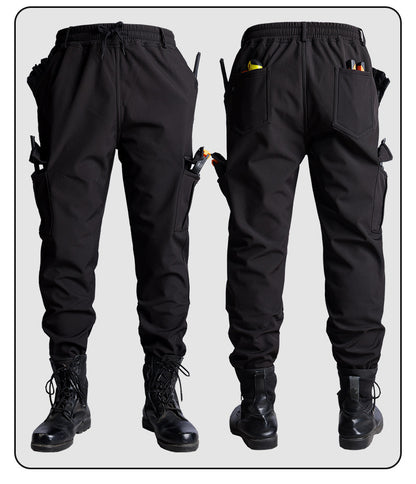 Men's Autumn and Winter Fleece-Lined Thickened Softshell Tactical Outdoor Sports Workwear Suit, Waterproof and Windproof