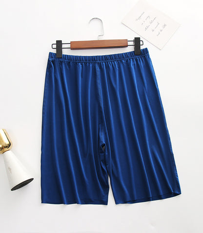 Ice Silk Pajamas Men's Summer Home Shorts Ultra-Thin Breathable Silk Home Pants Large Size Five-Point Pants Can Be Worn Outside