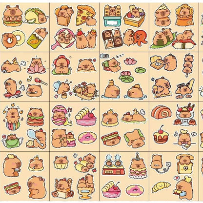 Kapibara Planner Stickers Cartoon Capybara Pet Student DIY Stickers Waterproof Water Bottle Phone Case Adhesive Laser