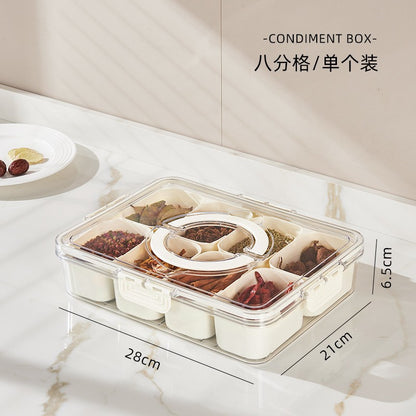 Seasoning Fresh-keeping Plastic Kitchen Sealed Box Spice Storage Box Food Grade Format Transparent Cereal Seasoning
