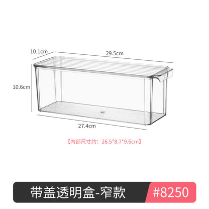 Desktop Storage Box with Lid Flip-Top Rectangular Transparent Acrylic Storage Box Kitchen Cosmetics Sundry Work Station