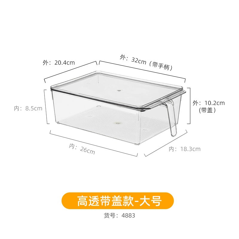 Transparent Storage Box Desktop Kitchen Cabinet Drawer Refrigerator Storage Box Acrylic Snacks Portable Storage Basket