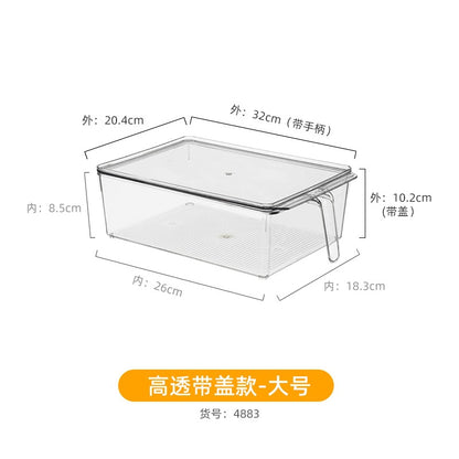 Transparent Storage Box Desktop Kitchen Cabinet Drawer Refrigerator Storage Box Acrylic Snacks Portable Storage Basket
